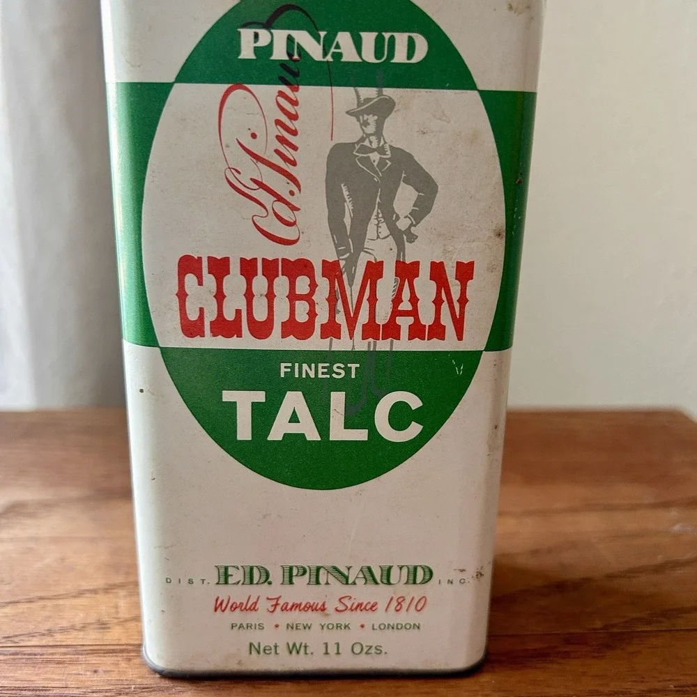 Clubman Pinaud Talc Tin 1962 Johnny Graham Glendale Barber Shop Dallas History